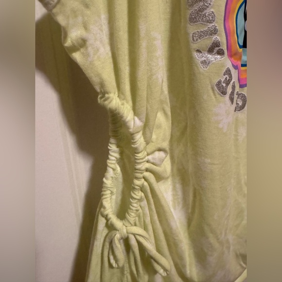 No Boundaries XL 15/16 Yellow Yin Yang Graphic Tank w Side Cutouts Drawstring - Picture 3 of 5